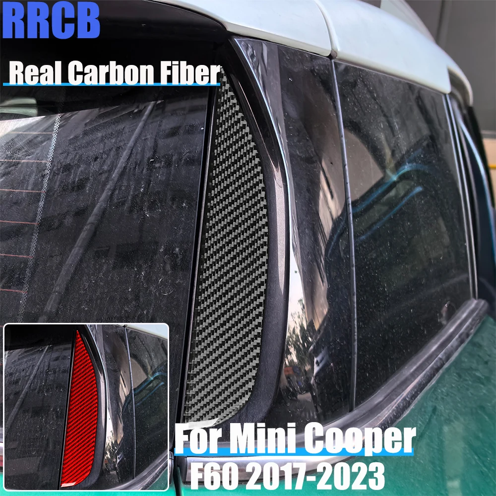 

Real Carbon Fiber Car Accessories Rear Side Window Decorative Trim Soft Cover Sticker For MINI F60 Countryman/Cooper 2017-2023