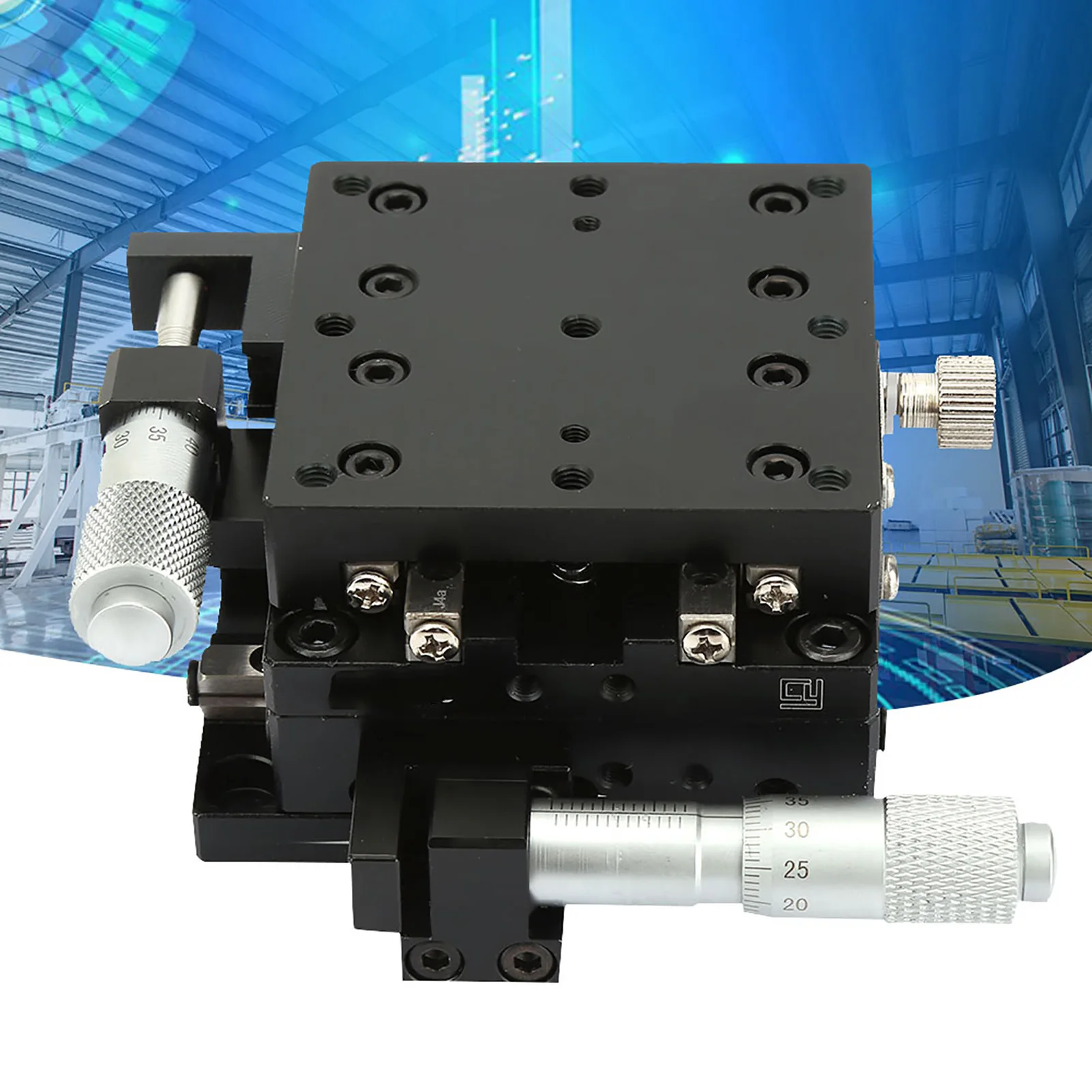 Manual Linear Stages SEMY60AS Micrometer Manual Slide Table Trimming Roller Linear Stage 60*60*40mm Sliding Table