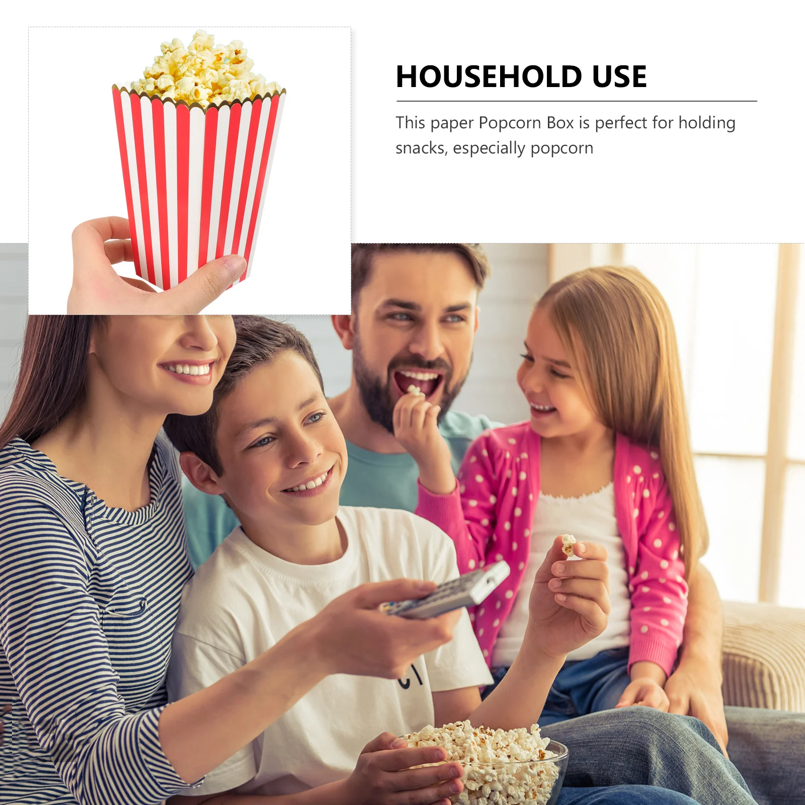 Caja de palomitas de maíz de 12 Uds., cubo de papel para palomitas de maíz, contenedor decorativo para aperitivos, suministros nocturnos de películas para fiestas, dulces, patatas fritas