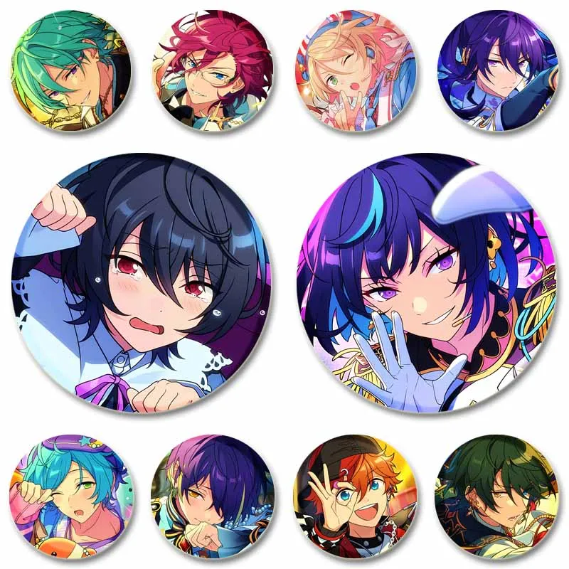 Music Game Ensemble Stars Lapel Pins Cartoon Idol Hakaze Kaoru Tori Himemiya Narukami Arashi Icon Badges Backpack Brooch Gift