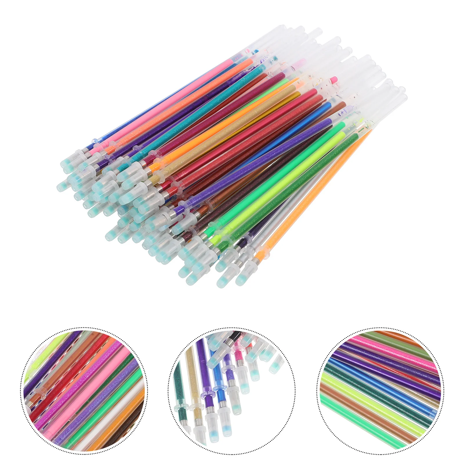 

60Pcs Gel Pen Refills Colored Ink Multicolor Glitter Neon Fluorescence Refill Set for Scrapbooking Drawing Coloring Books