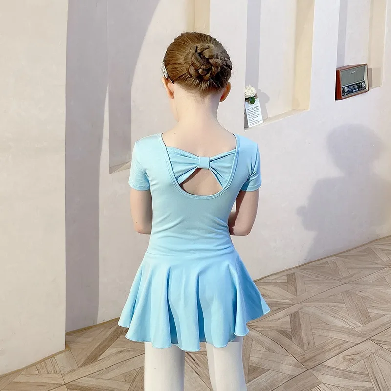 Cotton Dance Dress Ballet Leotard Set For Children Skirt Soft Fabric Stage Training Wear With Little Girls Daily Dancing Costume view 2