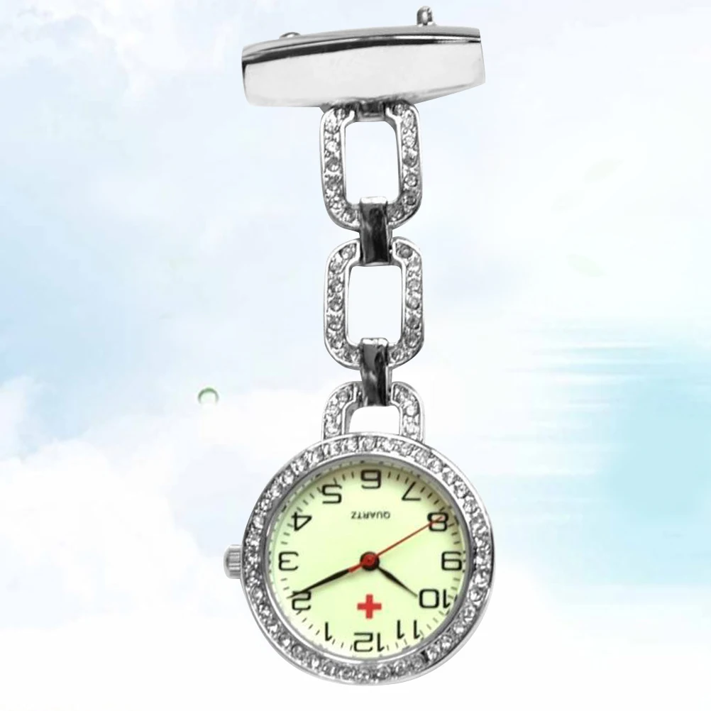 

1 Pc Night Glow Nurse Pocket Watch Retro Hanging Pocket Watch Quartz Movement Silver