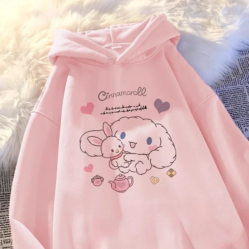 سويت شيرت بقلنسوة للأطفال للخريف والشتاء ملابس أطفال جديدة من Cinnamoroll متوسطة وكبيرة للأطفال مريحة #3