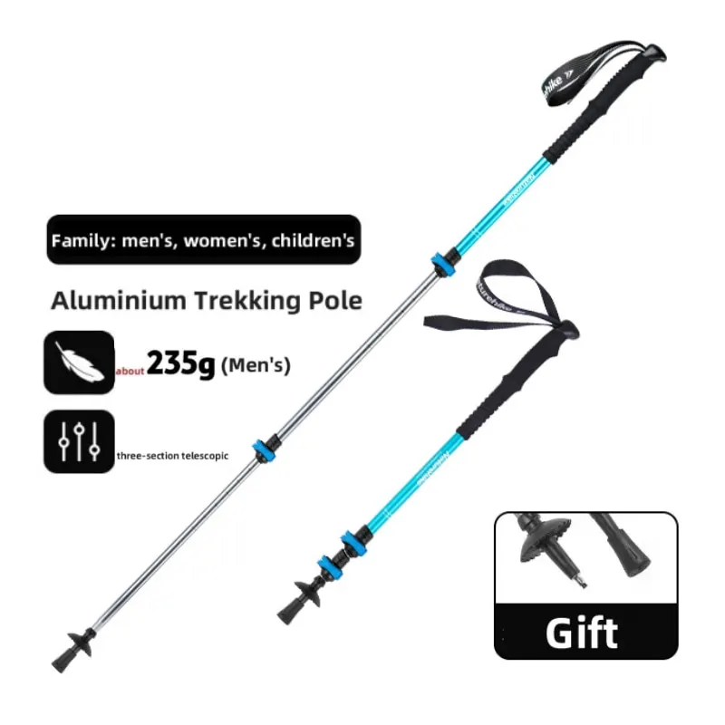 

Naturehike 2024 Hiking Mountaineering Trekking Pole For Children Adult Retractable Walking Stick Camping Aluminum Alloy