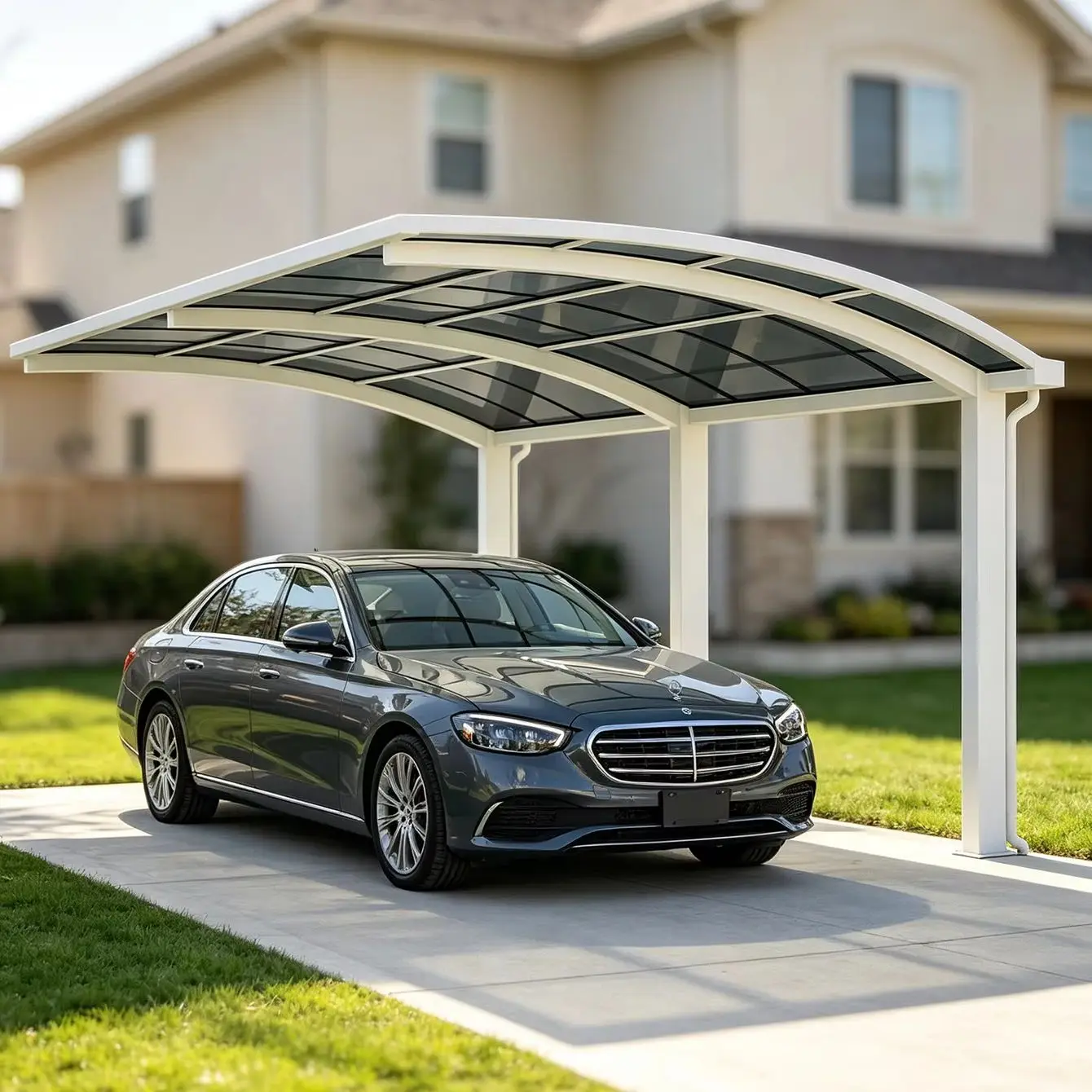 Outdoor Structures and Shade Carport Garage for Car Aluminum Heavy Duty Shed Outdoor Car Parking Space, Carports for Outdoor Use
