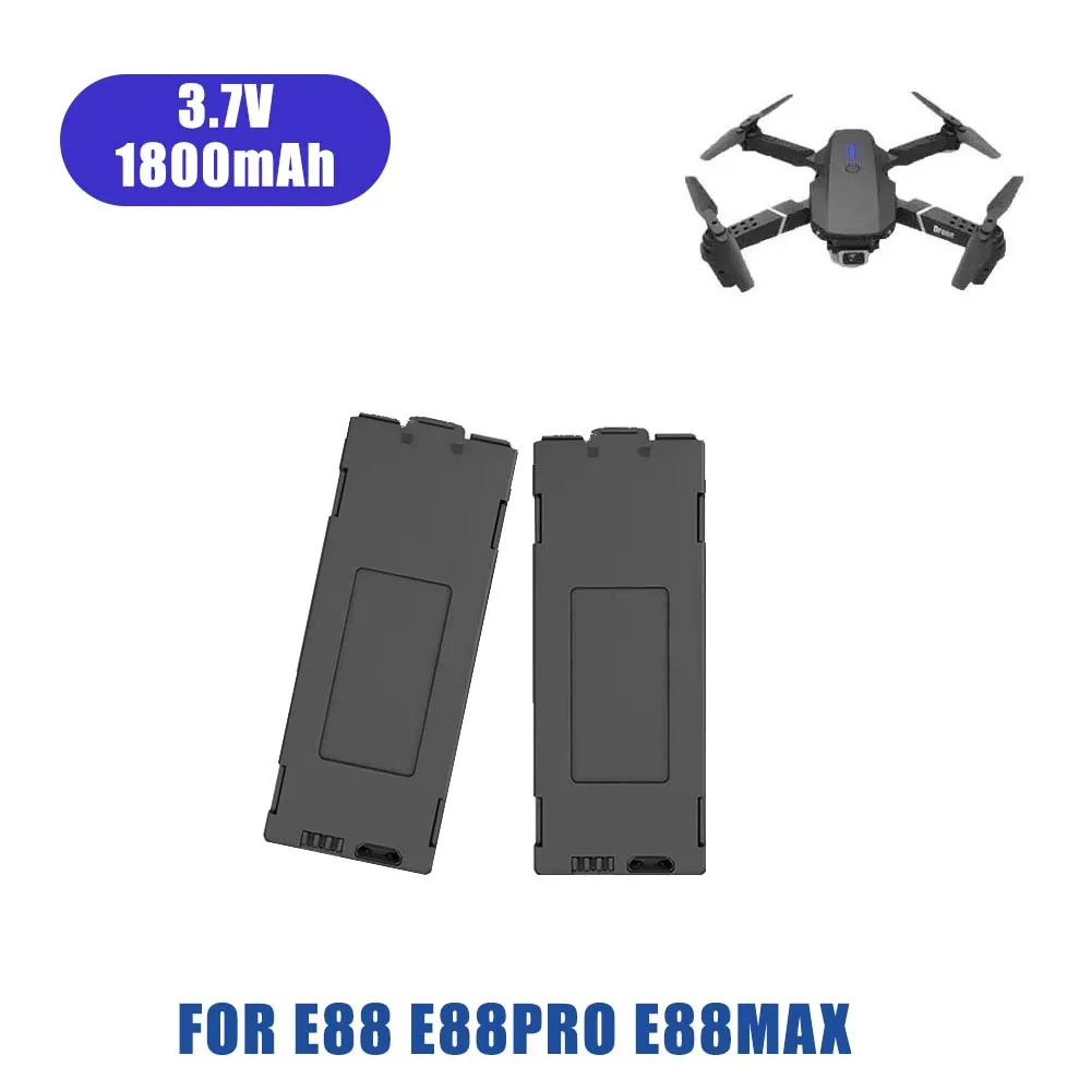 Batterie au Lithium pour Drone RC E88 3.7V 1800mAh, pour remplacement de batterie au Lithium pour Mini Drone E88/E88Pro/E99/E525/P8/P8Pro
