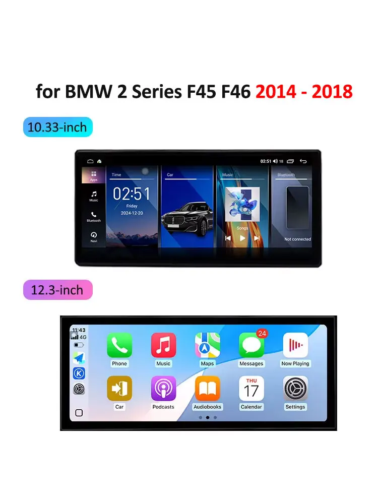Autoradio Android 16 Multimedia Speler 4G voor BMW 2 Serie F45 F46 2014 - 2018 NBT EVO Systeem Ultradunne ScreenGPS Navigatie - afbeelding 2