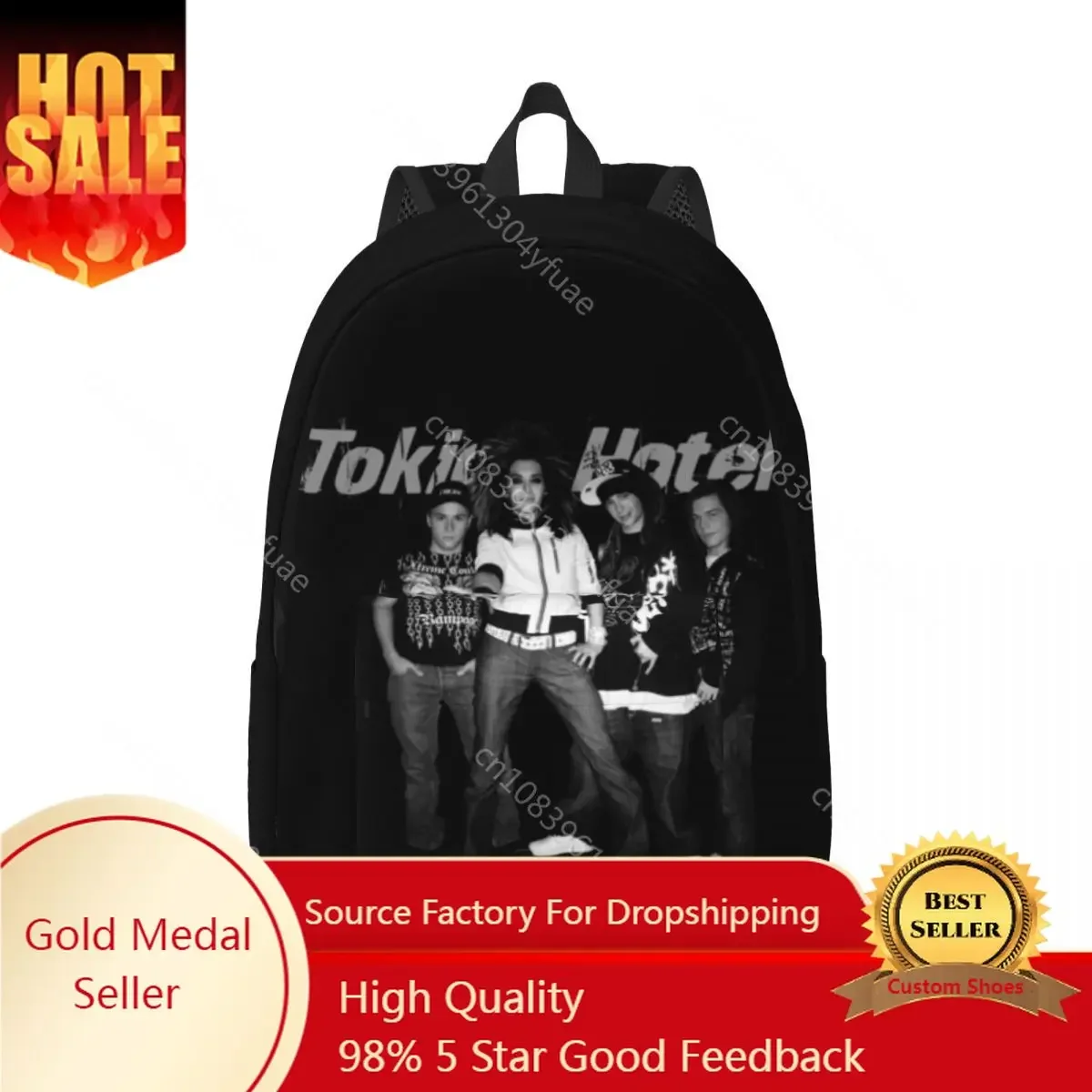 

Tokio Hotel Backpack Singer Music Cool Workout Backpacks Men Pretty School Bags Design Large Rucksack