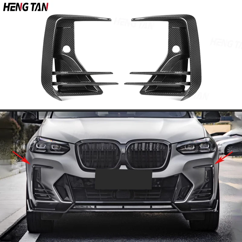 

Dry Carbon Fiber Car Front Bumper Air Intake Grille Vent Cover Trim Parts For BMW X3 G01 G08 IX3 BEV 2022+ Upgrade Body kit