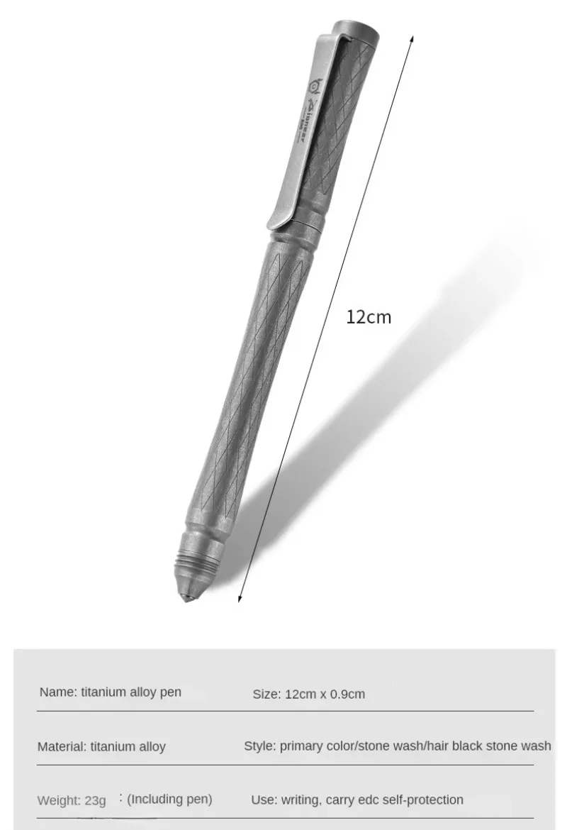 Titanium Alloy Tactical EDC Pen Window Breaker Multifunctional Emergency Tool for Camping Hiking Everyday Carry