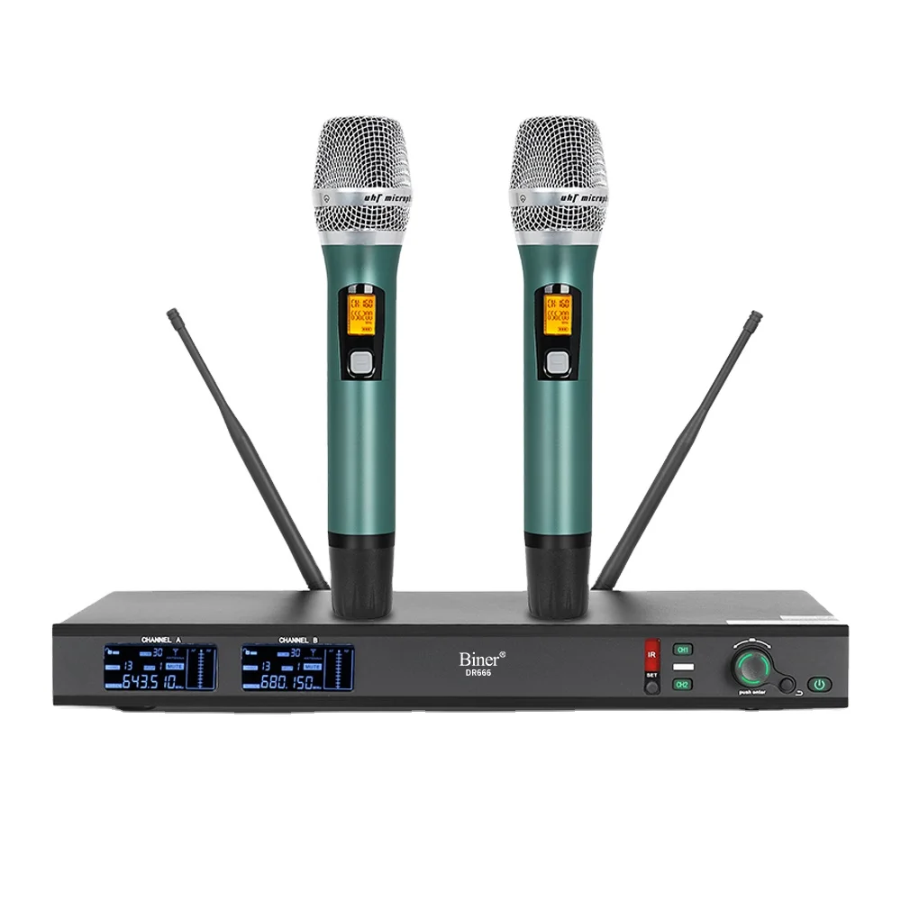 Biner DR666 Professional Wireless Dynamic Microphone With Handheld Microphone For Speech