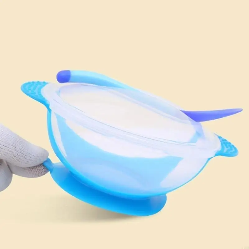 N1HB Baby Feeding Set Includes Suction Bowl and Temperature Sensing Spoon for Easy Feeding Tableware Set