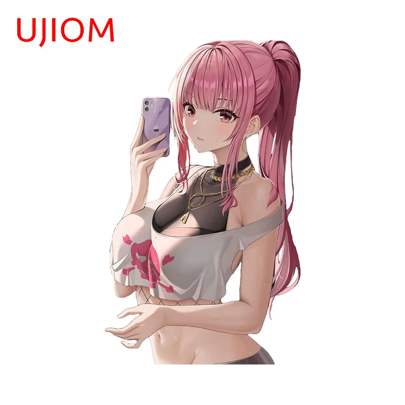 UJIOM 13cm X 7.9cm Large Breast Mori Calliope Hololive Wall Stickers Sexy Wallpapers Decal Amuisng Creactive Adult Room Murals