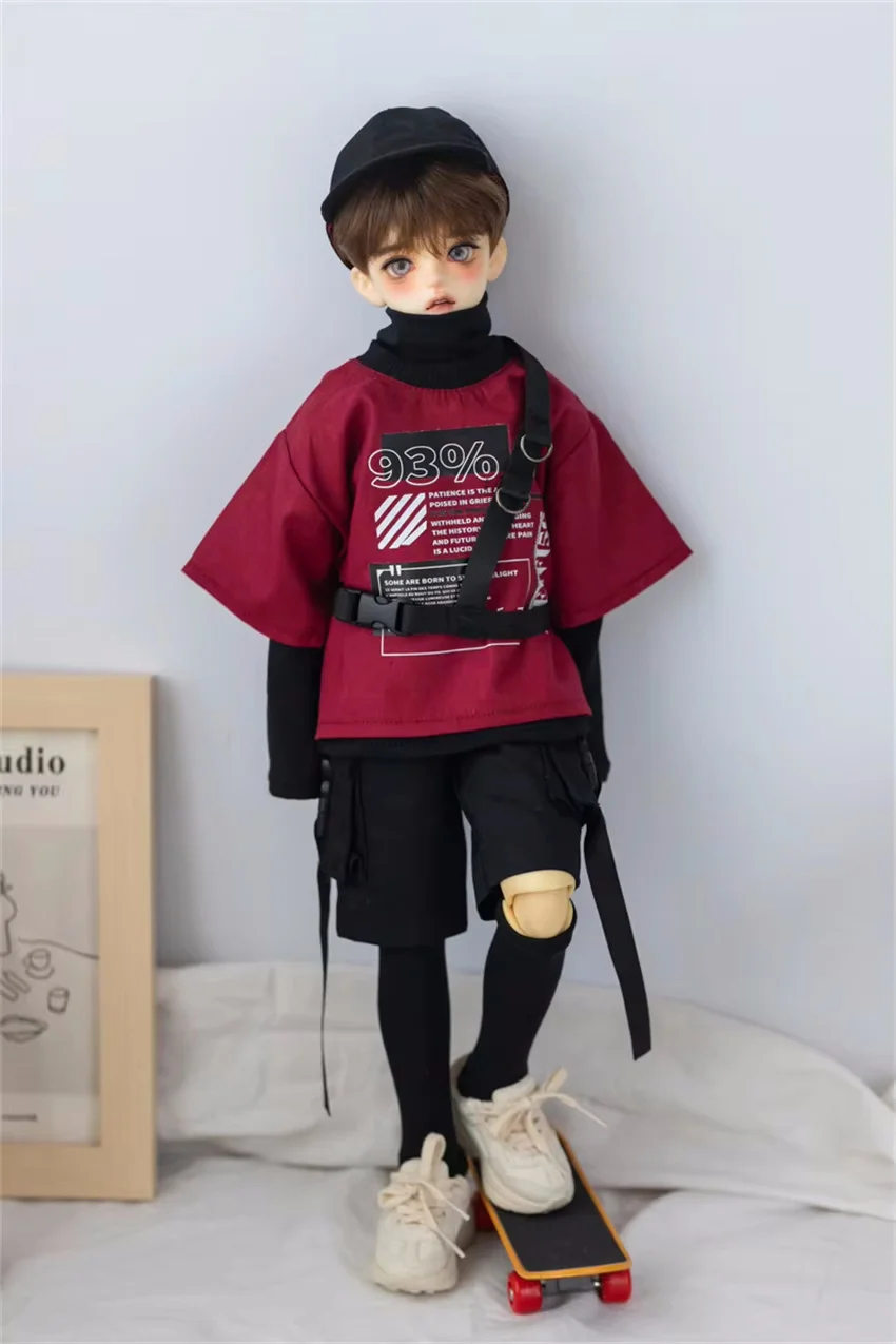 BJD Doll Clothes Red Blue Green Hip-hop Dance Set Daily Boys Girls Sweet Cool 1/4 1/6 1/3 ID75 Sports Shorts Doll Accessories