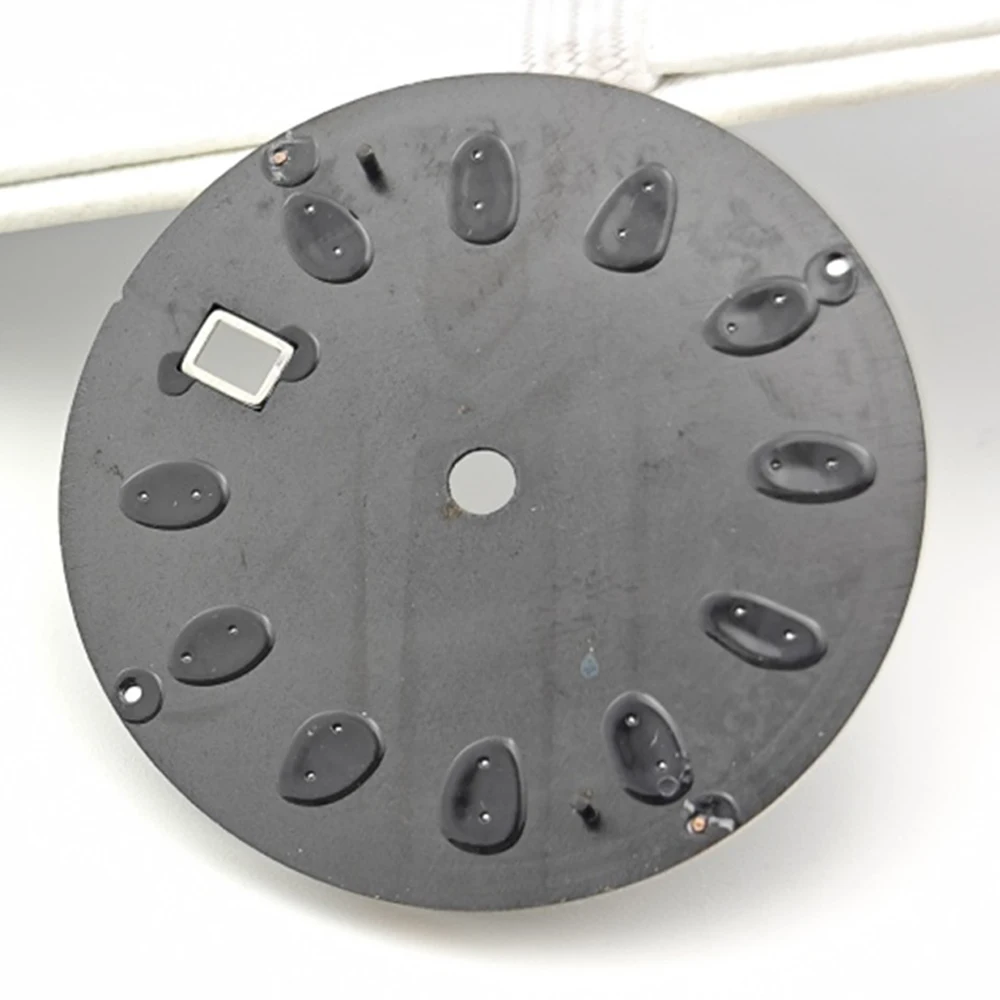 33 مللي متر ساعة الطلب الفضة الأظافر الأزرق مضيئة NH34 الطلب ل NH34 حركة تقويم واحد ساعة الوجه تعديل الملحقات