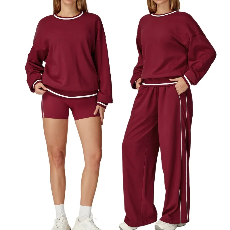 

Casual Contrasting Hoodie Set, Comfortable and Versatile Set, Women's Outdoor Fashion Sports Set