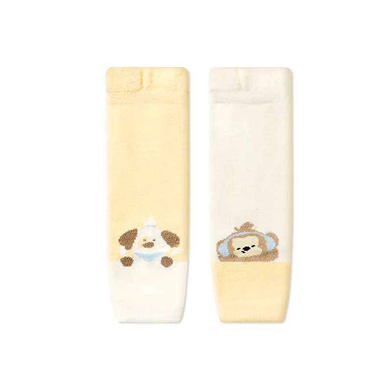 

Детские длинные носки-трубочки, зимние утолщенные флисовые носки, теплая защита колена для новорожденных, гетры для ползающих младенцев