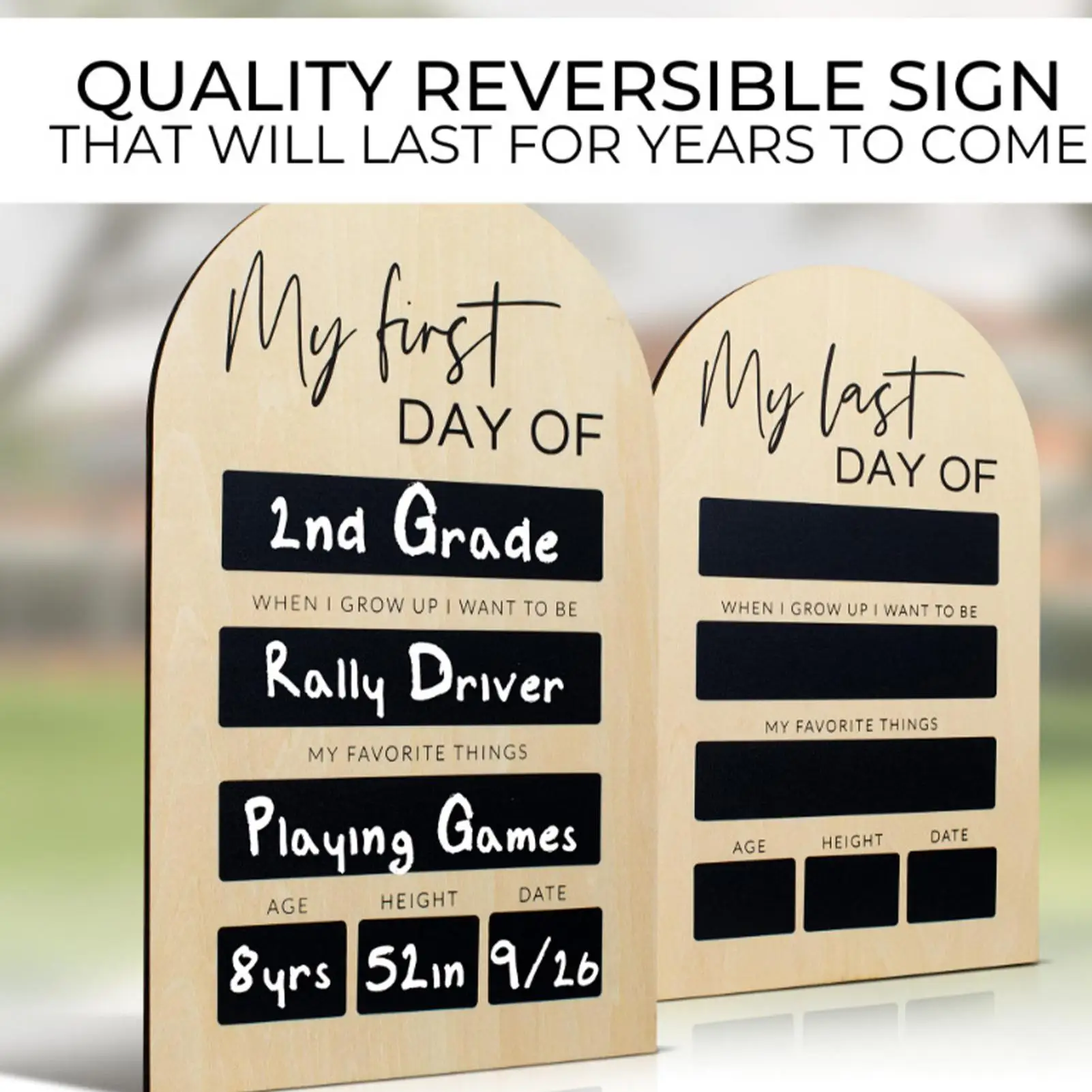 Wooden First Day Of Preschool Sign 18x30cm Back-to-School Message Board Lasting Memories Chalkboard For Kindergarten