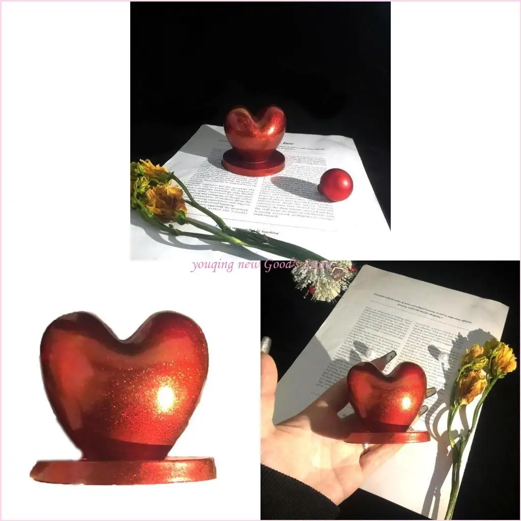 

57QA любовь форма сердца силиконовые формы настольный орнамент плесень DIY ремесла гипсовая форма