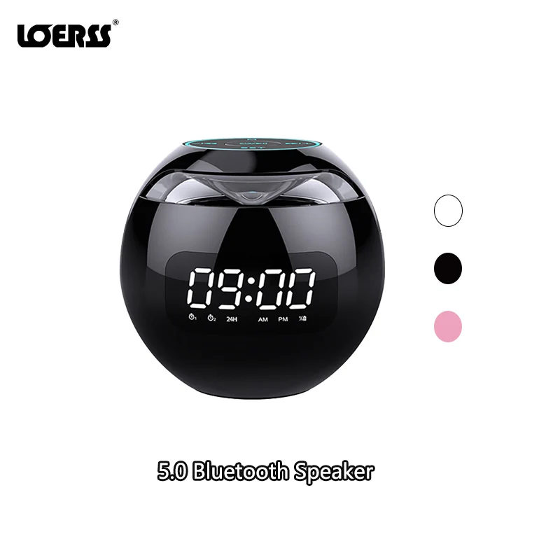 

LOERSS 5.0 Bluetooth Speaker Multifuntional TWS Hifi Stereo Subwoofer Wireless Sound Box with Clock Music Office Gaming Speakers