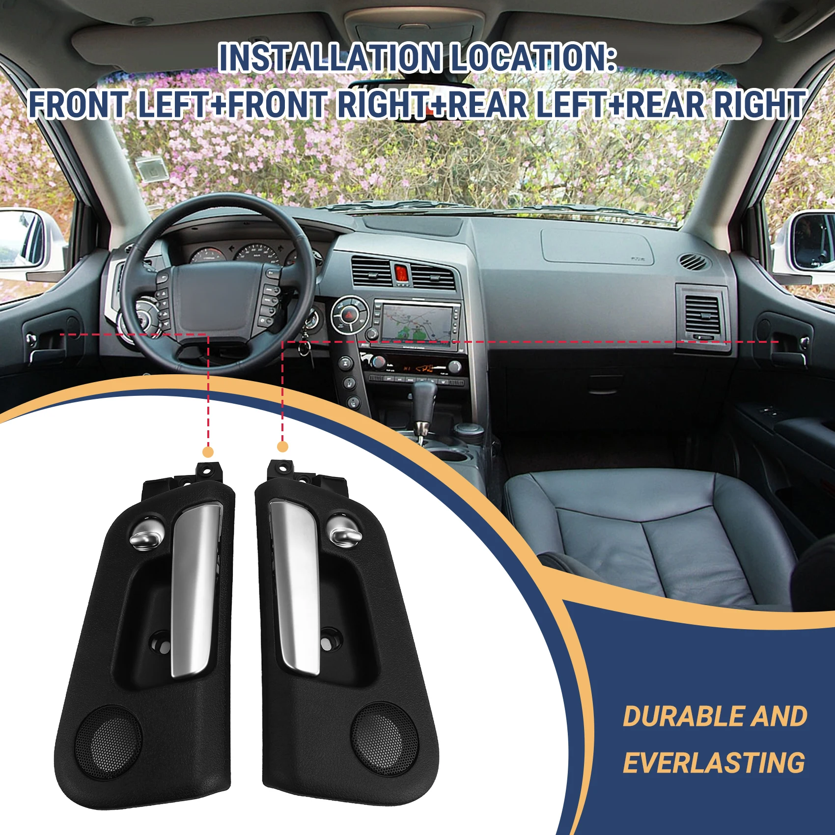 

M93K-4Pcs/Lot Car Interior Door Handle Side Knob Hand Handle For Ssangyong Kyron Actyon/Sport 2005-2007 Roewe W5 2011-2014
