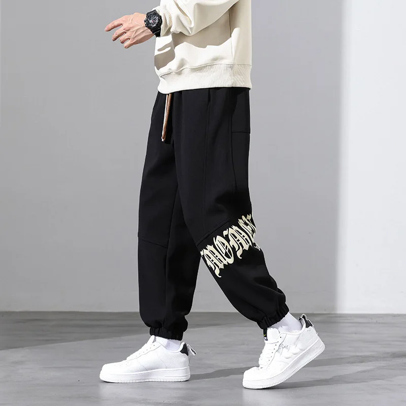 

Men's Plus Size 8XL Sanitary Pants Comfortable Fashion Loose Leggings Casual Letter Casual Pants 140kg 7xl joggers