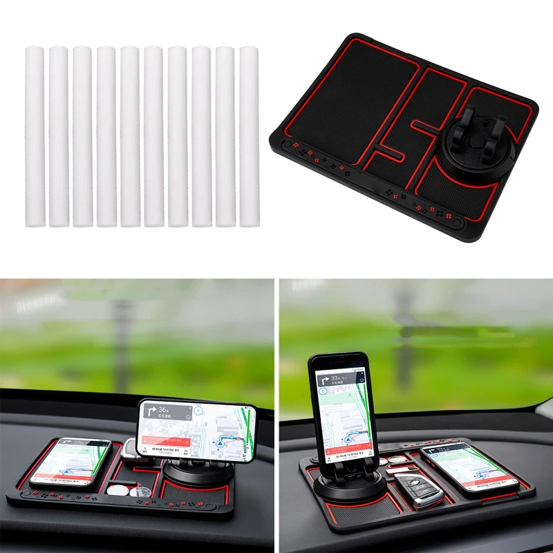 360° Rotating Holder Non-Slip Mat for 4-in-1 Car Pad with 10 Aromatherapys