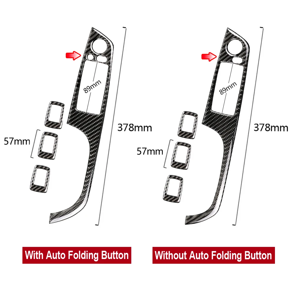 Real Carbon Fiber Sticker for BMW 3 Series E90 2005-2012 LHD Car Door Window Lifter Switch Button Frame Cover Trim Accessories