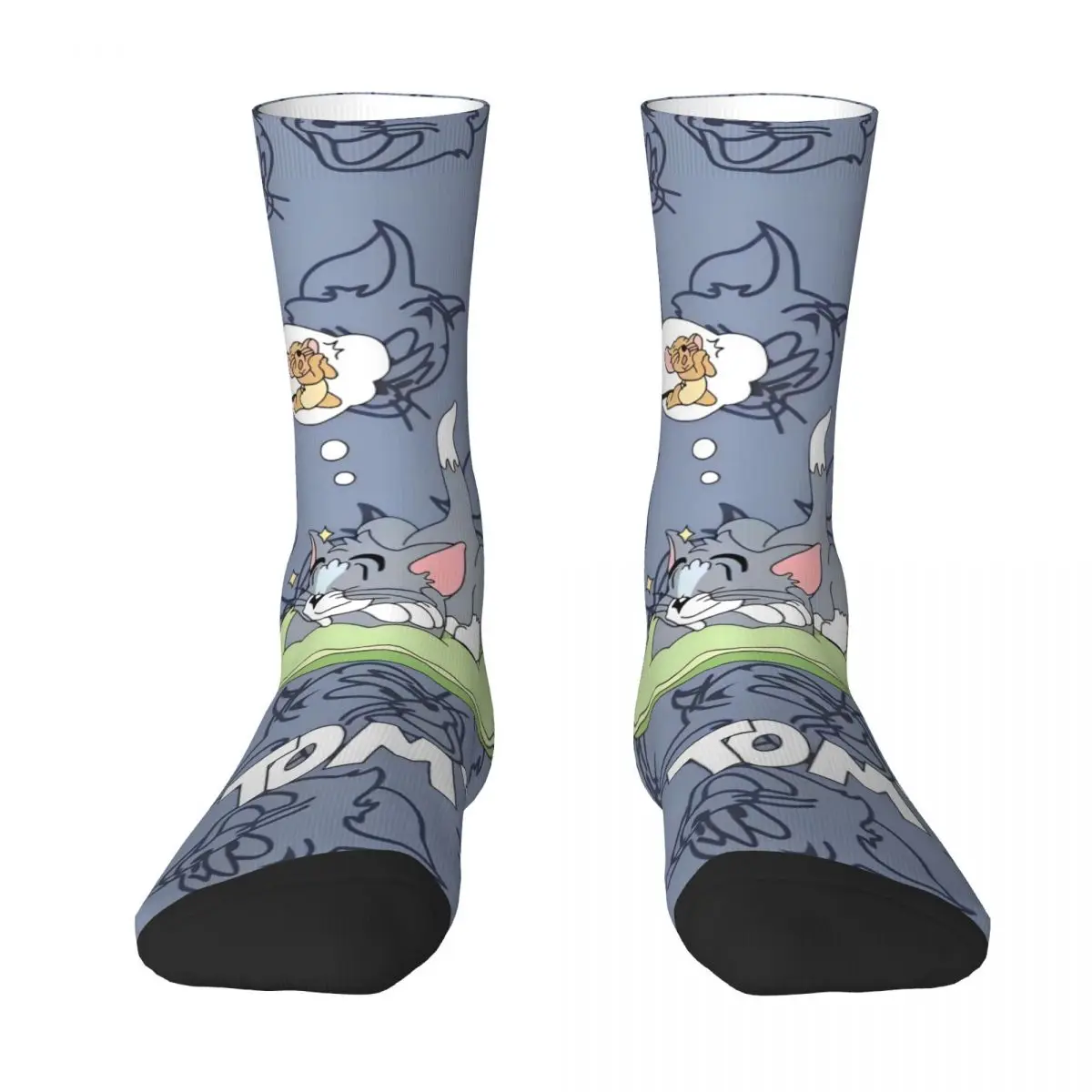 Cartoon Tom And Jerry Printed Socks Korean Stockings Adults Men High Quality Running Socks Winter Printed Anti Bacterial Socks