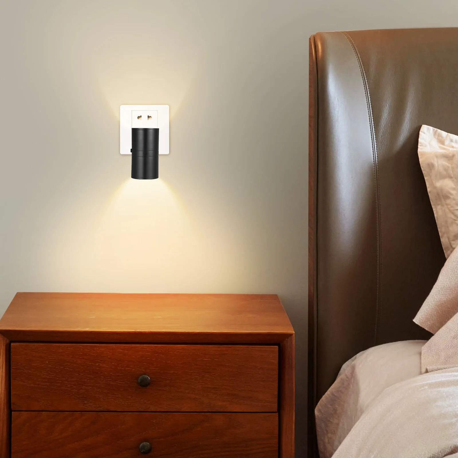 Led ضوء الليل المكونات في الجدار الضوء الأسود الاستشعار سطوع قابل للتعديل لينة توهج لغرفة النوم المطبخ المدخل الحمام الحضانة