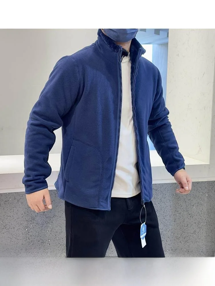 

Double-Sided Fce Thiened Outdoor Jaet for Men Youth ular Stand Fit Autumn Winter Long Sve Stand Collar Coat