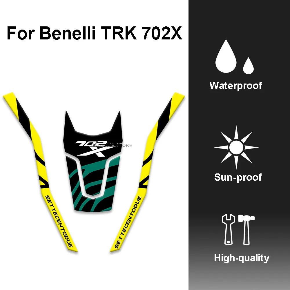 for Benelli TRK 702X Motorcycle Front end protection sticker 3D Epoxy Resin Waterproof Benelli TRK 702X Motorcycle Sticker