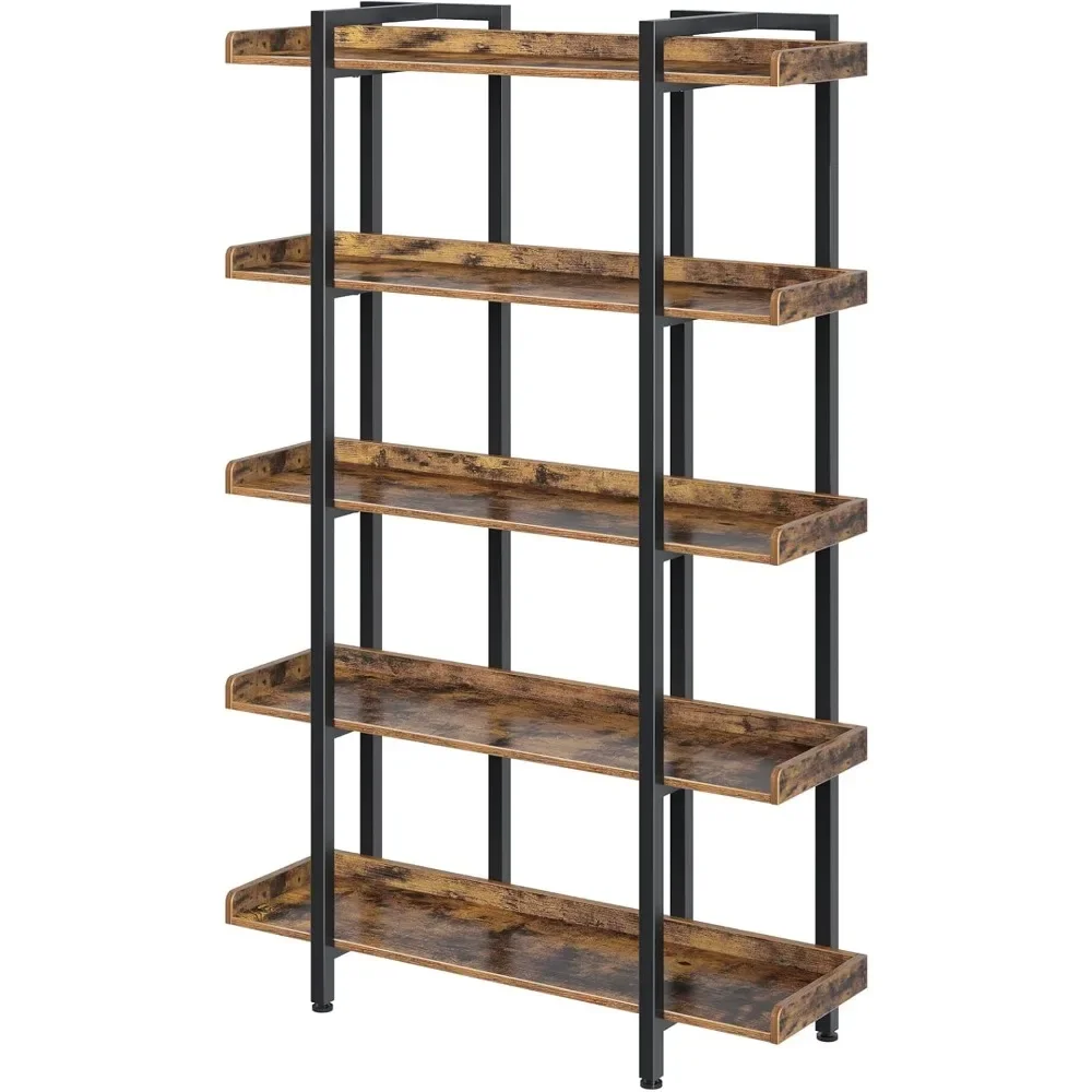 

Bookshelf 5-Tier, 68.9’’H Industrial Book Shelf, Large Bookcases and Bookshelves with Open Shelves, Open Display Shelves