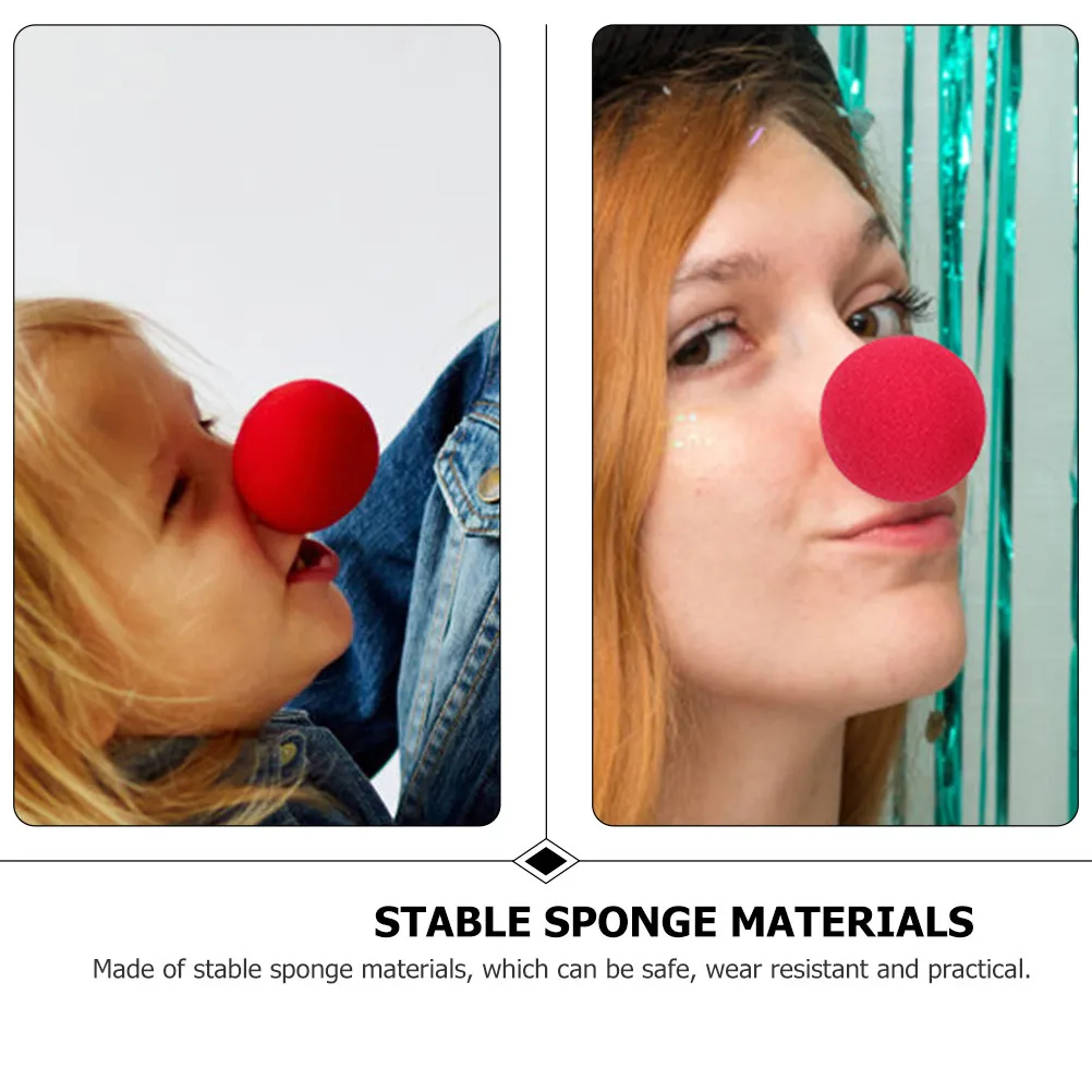 30Pcs Clown Nose Sponge Prop Funny Vivid Festive Atmosphere Enhancer for Halloween Carnival Circus Costume Ball Stage Party