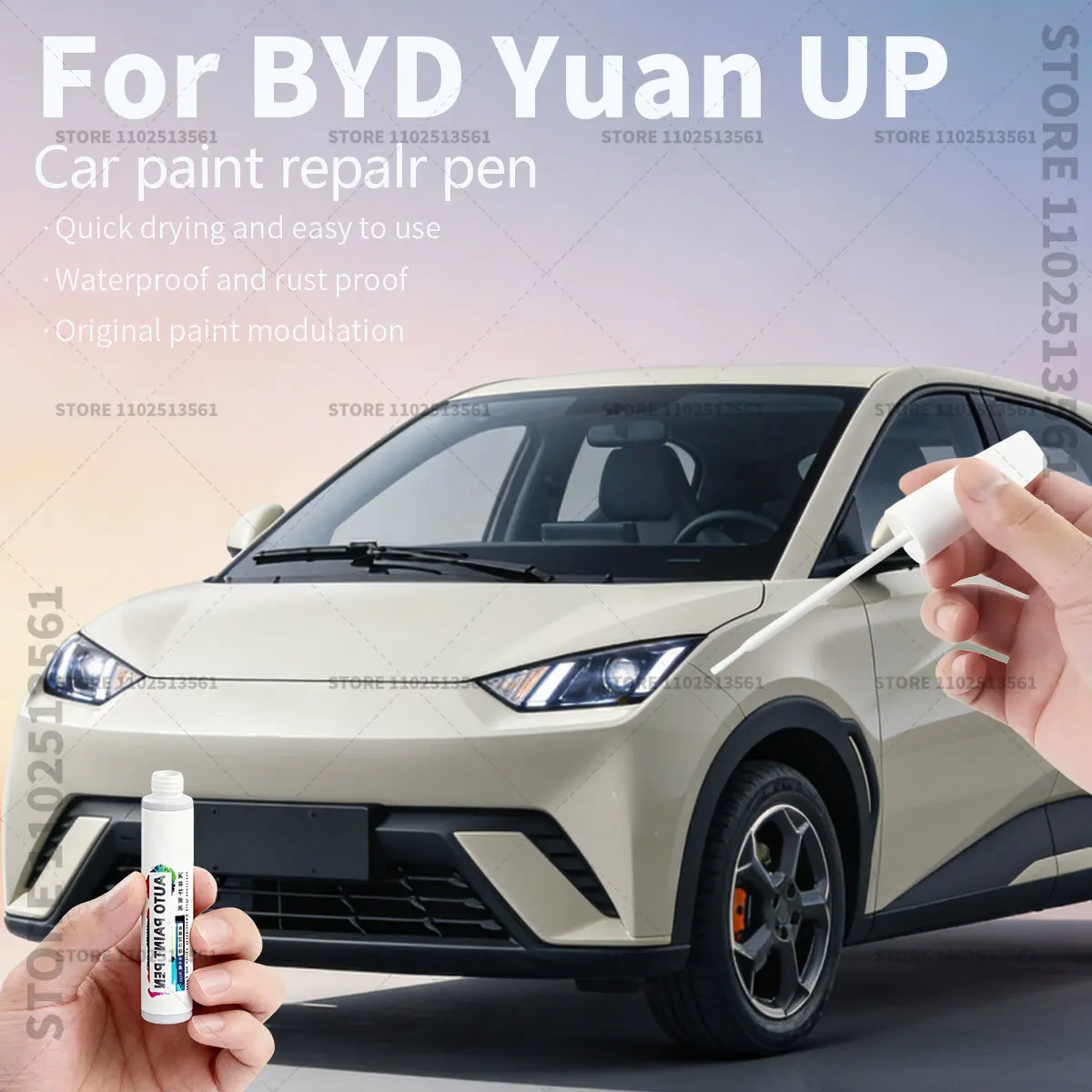 

Paint Repair Pen For BYD Yuan UP 2023-2025 U5 Touch Up Scratch Remover DIY Auto Accessories Green Pink Gray White