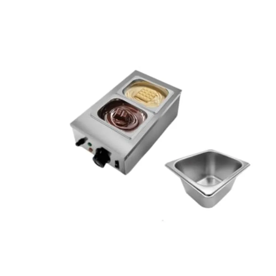 

Коммерческий подогреватель пищевых продуктов с 2 емкостями, машина для темперирования шоколада с крышкой, электрическая плавильная печь из нержавеющей стали для сыра и шоколада, 8 л