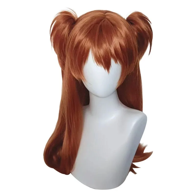 

Asuka Langley Soryu Role Twintails Headgear Halloween Masquerade Dress Up Headwear Anime New Century Evangelion Pigtails Wig