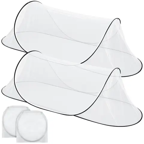 2-Pack Large Pop-Up Mosquito Tent, Portable Foldable Bed Net for Camping Travel Outdoor Use, 78x31x22 Inch Mesh Canopy