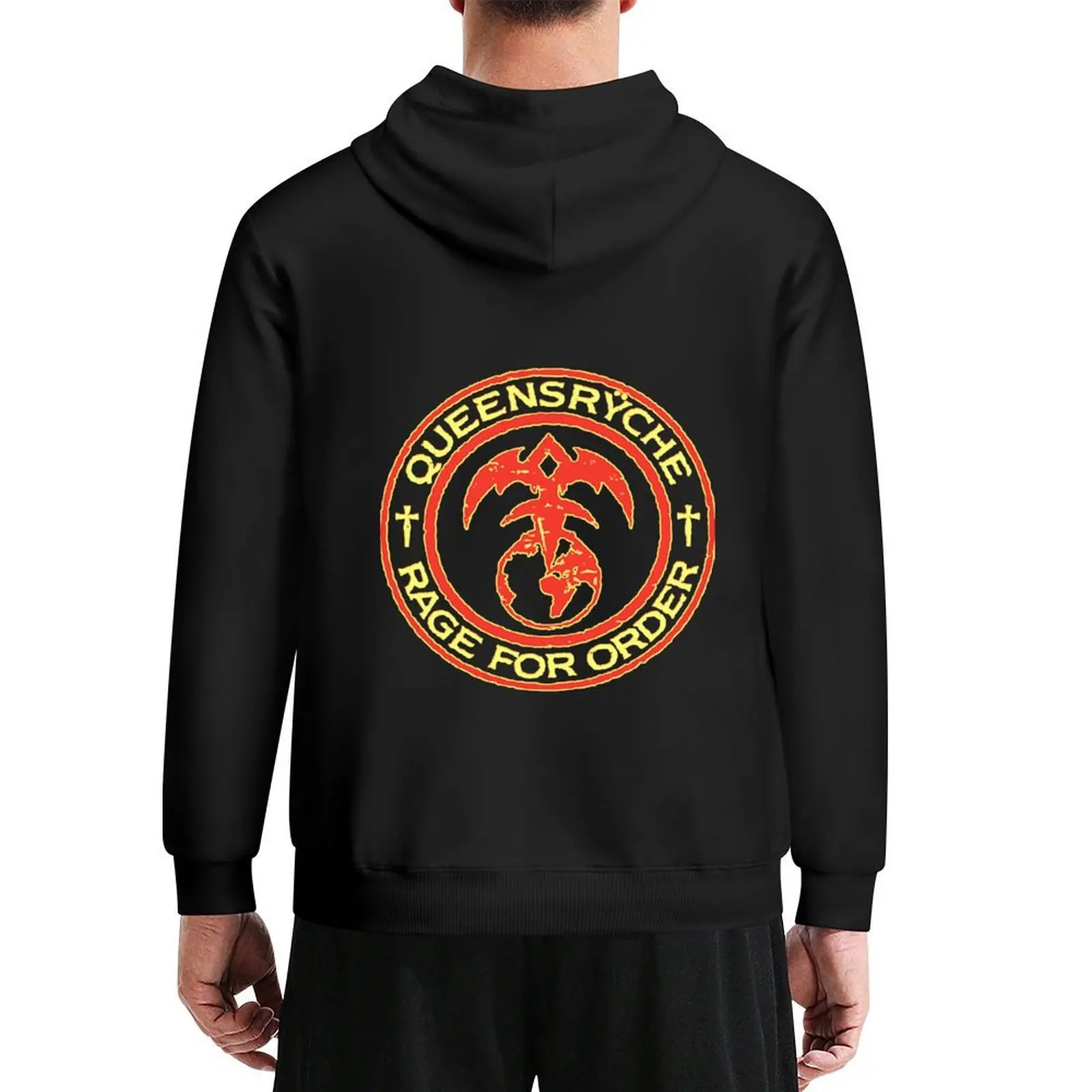 معطف Queensryche Rage for Hoodie للرجال، ملابس رجالية عصرية، سترة شتوية للرجال، سترة بقلنسوة برسومات جرافيك