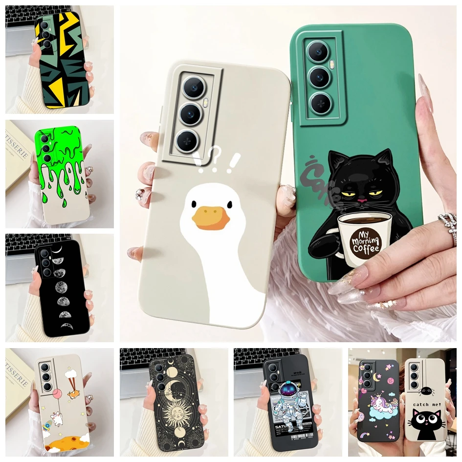 For Realme C65 4G Case Cute Duck Cat Camera Protection Soft Phone Back Cover For Realme C67 4G RMX3890 Bumper on RealmeC67 Coque