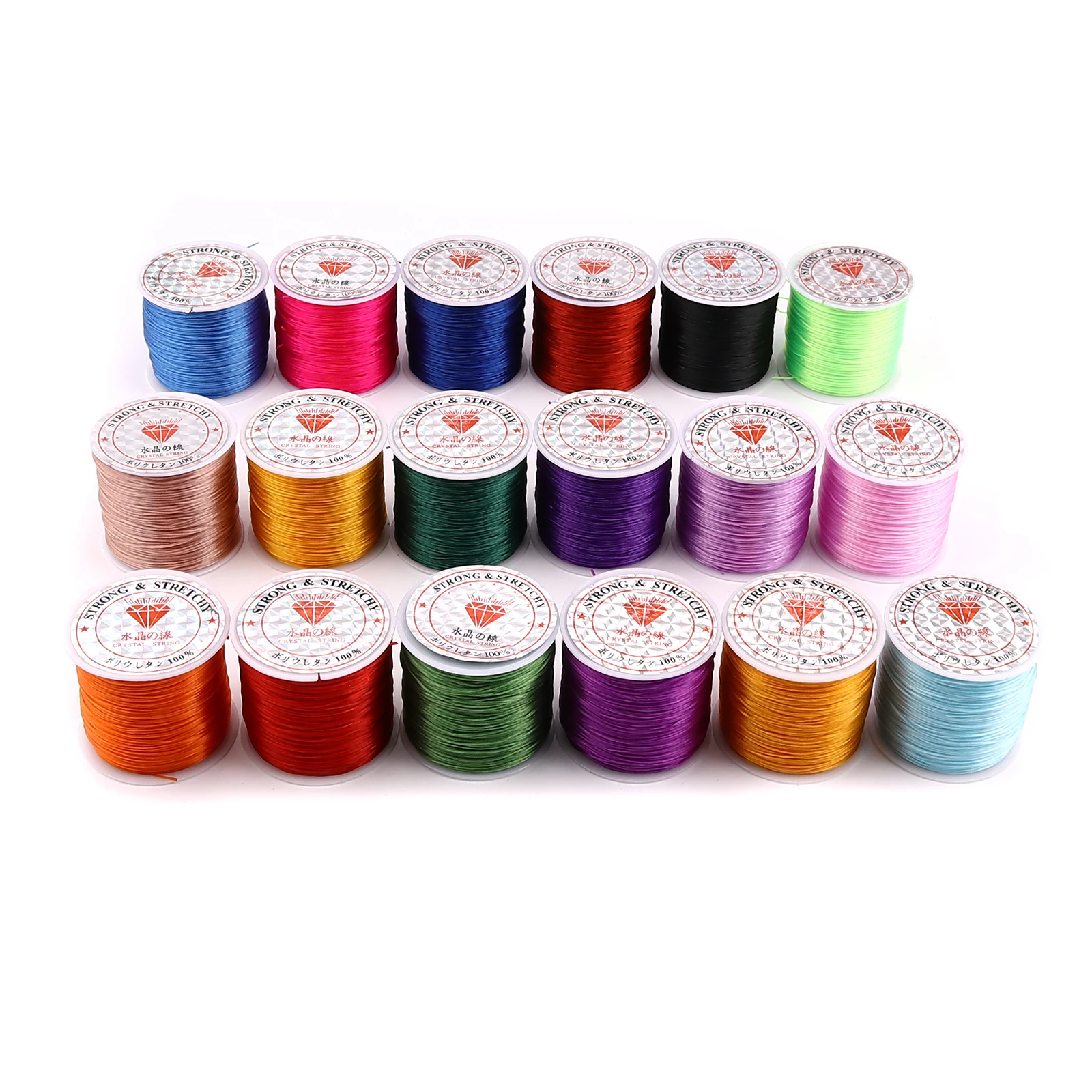 

2 Rolls Multicolor Spandex Fabric Jewelry Cord Rope Elastic Coed for Jewelry Making and Crafts Approx. 50 Meters/roll