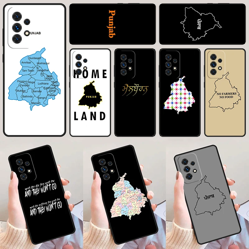 Punjab Map Outline phone case For Samsung Galaxy A42 A31 A40 A51 A71 A32 A80 A91 A52 A72 A73 A20e A21S A50 A70 A11 A12 Cover