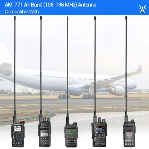 AM-771 Luftband SMA-hona-antenn 108-136MHz för Quansheng UV K5 (8) K6 Baofeng UV 5RH 21 PRO V2 UV-98 Walkie Talkie Amatörradio 10 best sales antenn sma - №8