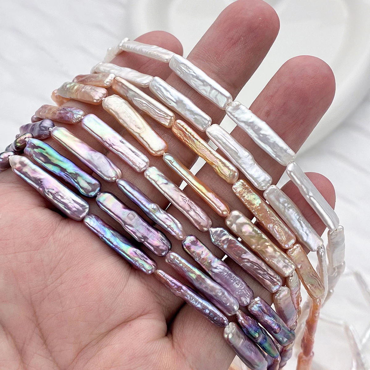 

5x21mm AAA Baroque Natural Freshwater Pearl Toothpick Rectangular Loose Beads for Jewelry Making DIY Necklace Bracelet Accessory