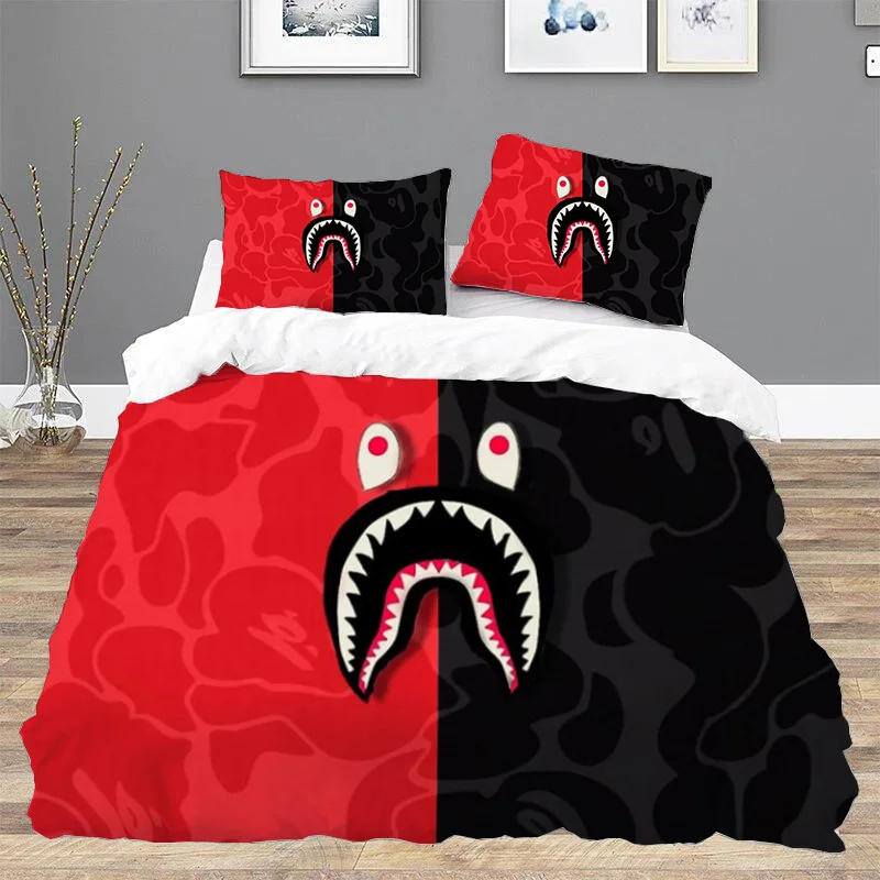 B-BapeS Duvet Cover Set Twin Size Bedding Bed Linen Sets Double Bed Sheets Comforter Queen Home Textile Garden