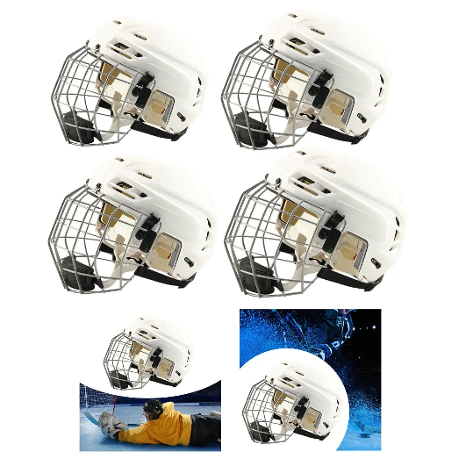 

Hockey Helmet Sturdy Exercise with Cage Adjustable Match Headgear Ice Speed Skate Helmet Sports Helmet Ice Hockey Player Helmet
