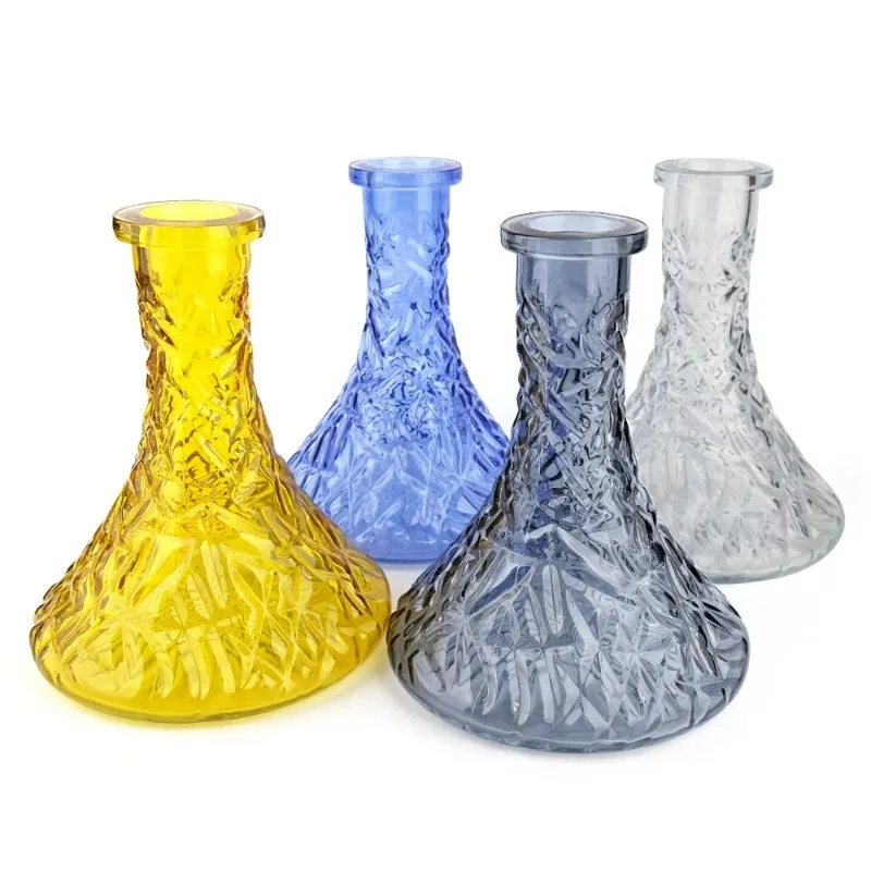 

LOMINT Стеклянная ваза для кальяна Основание для кальяна Бутылки для тиснения Аксессуары для чичи Черный Прозрачный Золотой Желтый Синий Цвет LM-V072