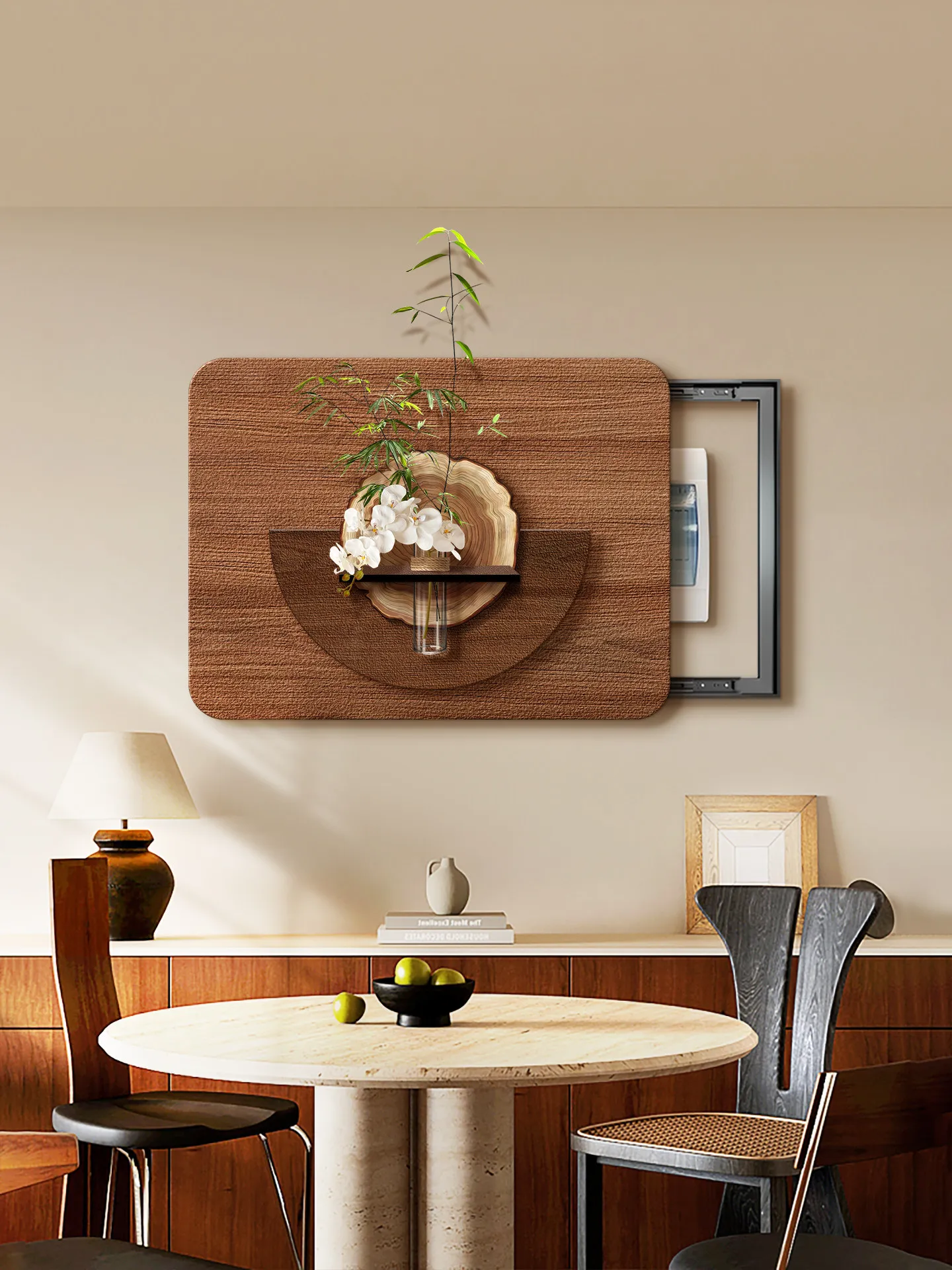 td-Medieval Style Meter Box Decorative Painting Distribution Box Blocking Hanging Painting Hydroponic Green Plant Restaurant*