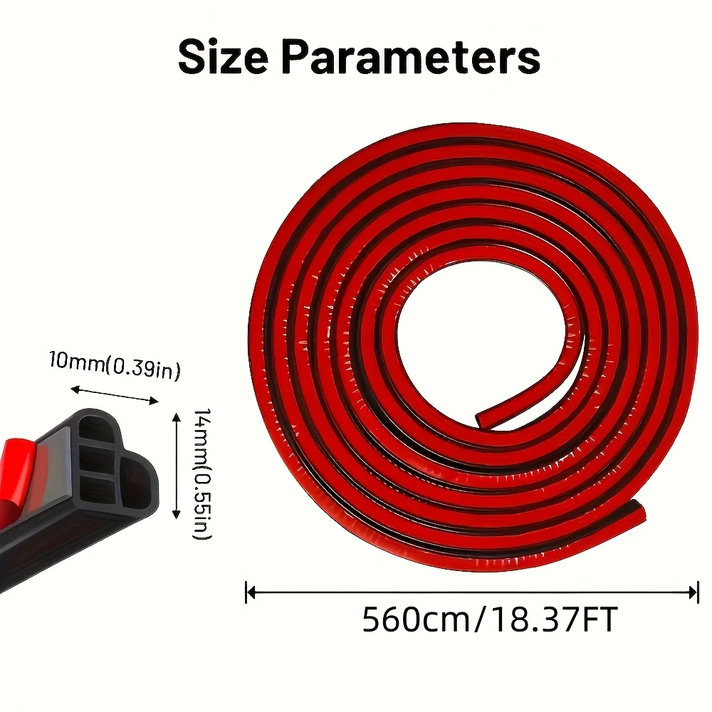 Fit Rubber Car Door Seal Strip - Double Layer Noise Reduction, Shock Absorption Soundproofing Protective Trim, Multi-Pack, Vibra